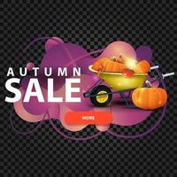 venda de outono, banner de desconto na web em forma de lâmpada de lava vetor