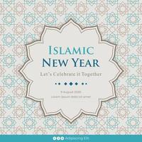pôster redondo pós-ano novo islâmico nas redes sociais vetor