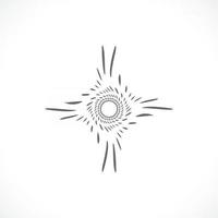 círculo abstrato quadro meio-tom pontos logo emblema design. ponto de ícone redondo vetor
