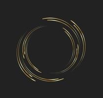 linhas douradas abstratas em forma de círculo, luxo de logotipo de elemento de design vetor