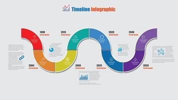 modelo de design, infográfico de cronograma de mapa rodoviário, ilustração vetorial vetor