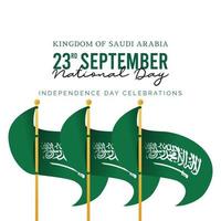 modelo de banner da Arábia Saudita. comemorações do dia nacional. vetor