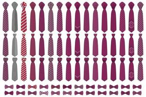 ilustração sobre o tema grande conjunto colorido gravatas diferentes tipos vetor