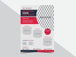 modelo de design de folheto de negócios imobiliários em casa vetor