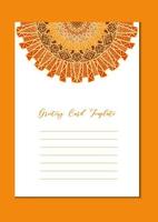 mandala oriental template card vetor