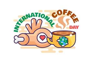 vetor de celebração mundial do dia internacional do café