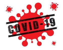 covid-19 coronavirus conceito logo design vector. surto viral vetor