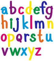 Alfabetos ingleses em muitas cores vetor