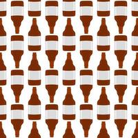 ilustração em garrafas de cerveja sem costura com tampa para cervejaria vetor