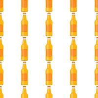 ilustração em garrafas de cerveja sem costura com tampa para cervejaria vetor