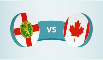 Alderney versus Canadá, equipe Esportes concorrência conceito. vetor