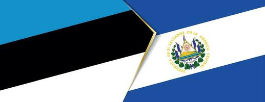 Estônia e el salvador bandeiras, dois vetor bandeiras.