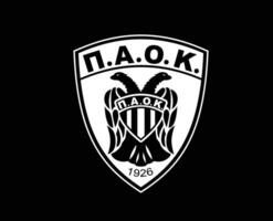 Paok Salónica clube logotipo símbolo branco Grécia liga futebol abstrato Projeto vetor ilustração com Preto fundo