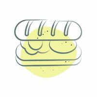 ícone submarino rolar. relacionado para café da manhã símbolo. cor local estilo. simples Projeto editável. simples ilustração vetor