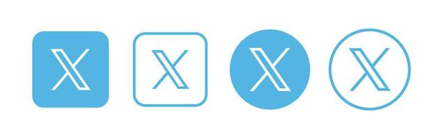 Twitter Novo logotipo . Twitter ícones. Novo Twitter logotipo x 2023. x social meios de comunicação ícone. vetor