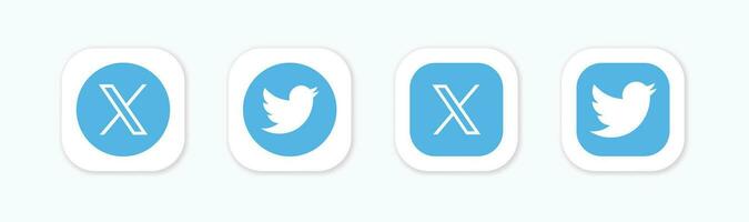 Twitter Novo logotipo . Twitter ícones. Novo Twitter logotipo x 2023. x social meios de comunicação ícone. vetor