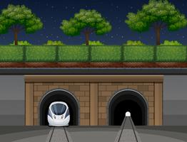 Um transporte de trem subterrâneo vetor