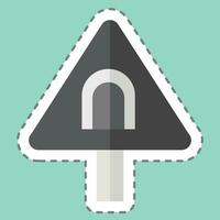 adesivo linha cortar túnel estrada. relacionado para estrada placa símbolo. simples Projeto editável. simples ilustração vetor