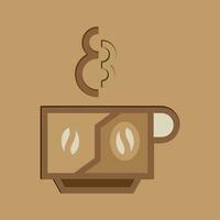 café. bandeira para cafeteria, restaurante, café sonhos tema. café copo ícone dentro a linha estilo. vetor ilustração em uma Castanho fundo