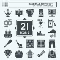 ícone conjunto beisebol. relacionado para esporte símbolo. glifo estilo. simples Projeto editável. simples ilustração vetor