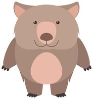 Wombat bonito com cara feliz vetor