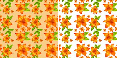 Fundo sem costura com flores laranja vetor