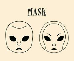Horror personagens máscaras vetor ilustração