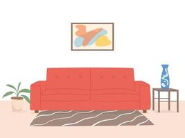ilustração decorativa de sala de estar simples e elegante vetor