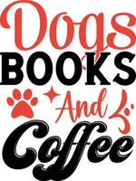 cachorros livros e café vetor