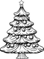 Natal árvore coloração livro ilustração vetor