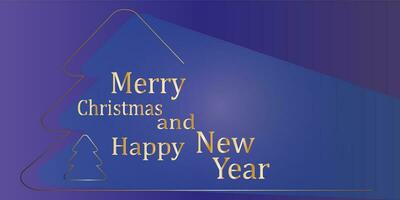 alegre Natal e feliz Novo ano abstrato azul fundo modelo cumprimento cartão dourado esboço Natal árvore.vetor eps10 vetor