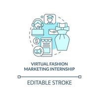 ícone do conceito de estágio de marketing de moda virtual vetor