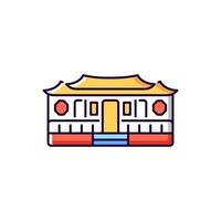 ícone de cor rgb do templo longshan. vetor