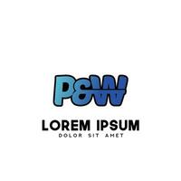 pw vetor de design de logotipo inicial