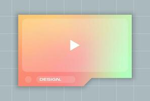 quadro de paisagem para interface de player de mídia de vídeo. estilo de tecnologia futurista de fluxo online. vetor