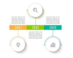 visualização de processos de negócios em 3 etapas vetor