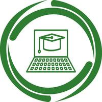 ícone de vetor de graduação on-line exclusivo