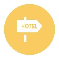 hotel Serviços plano circular ícone vetor