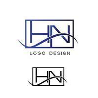 hn inicial carta logotipo vetor