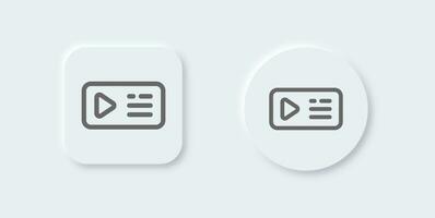 Series linha ícone dentro neomórfico Projeto estilo. lista de reprodução sinais vetor ilustração.