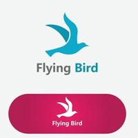 logotipo de pássaro voador e vetor de símbolo animal