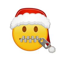 Natal zíper na boca face ampla Tamanho do amarelo emoji sorrir vetor