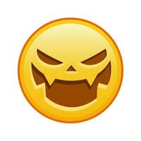 assustador dia das Bruxas face ampla Tamanho do amarelo emoji sorrir vetor