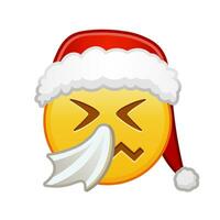 Natal espirros face ampla Tamanho do amarelo emoji sorrir vetor