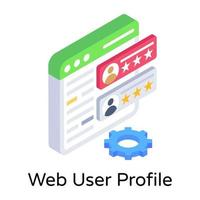 avaliações de perfil de usuário da web vetor