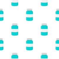 grandes conjuntos coloridos de diferentes tipos de pílulas dentro de um frasco próximo vetor