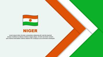 Níger bandeira abstrato fundo Projeto modelo. Níger independência dia bandeira desenho animado vetor ilustração. Níger desenho animado