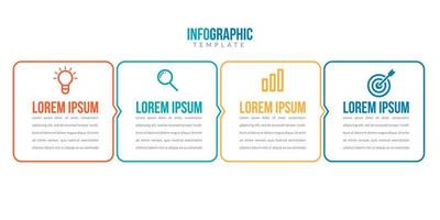 elementos de infográficos de negócios com 4 dados vetor