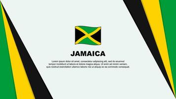Jamaica bandeira abstrato fundo Projeto modelo. Jamaica independência dia bandeira desenho animado vetor ilustração. Jamaica bandeira