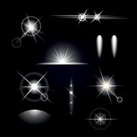 ilustração vetorial conjunto de ícones de efeitos de luz vetor